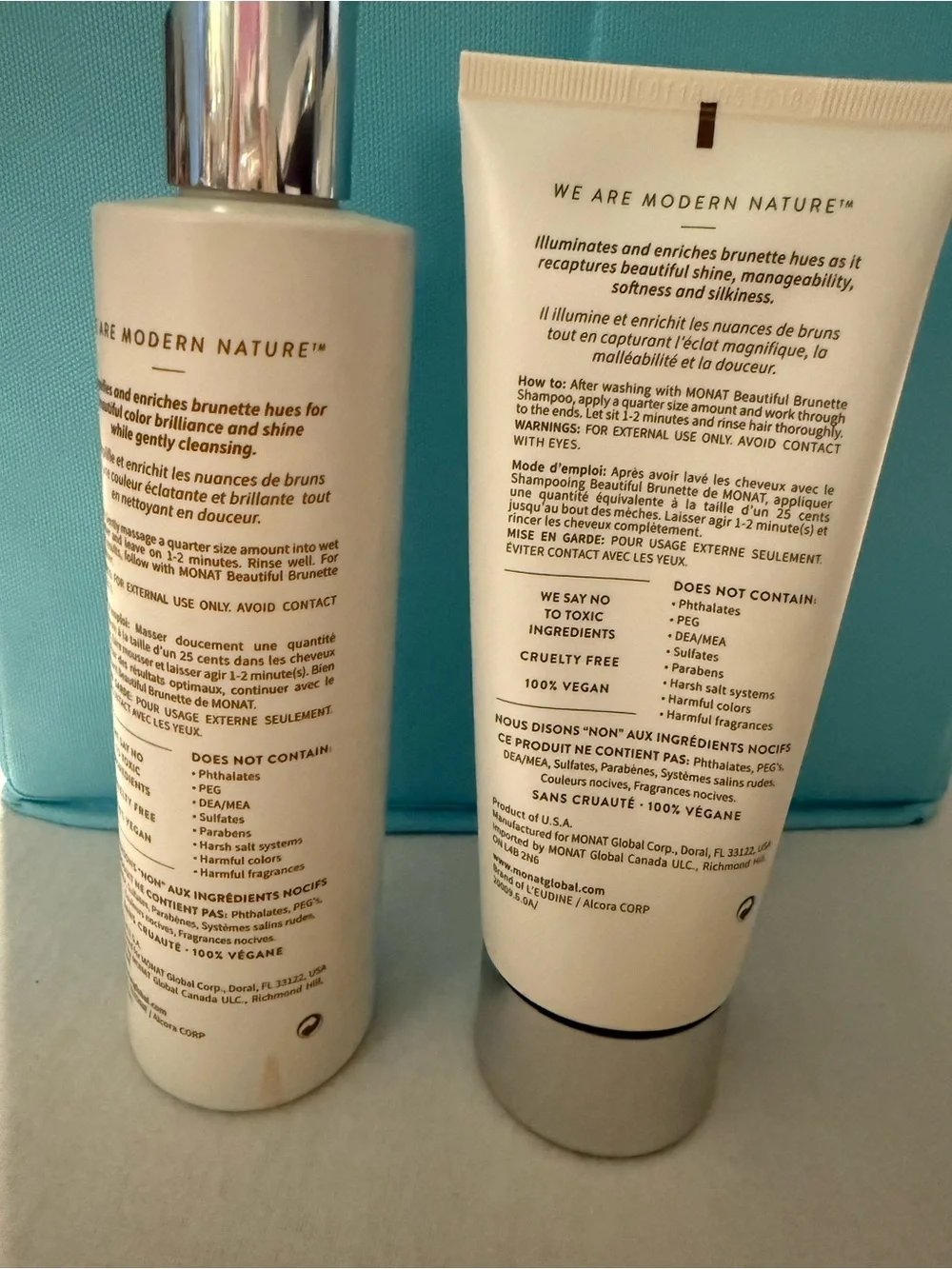 Authentic MONAT Colour Enhance Beautiful Brunette Shampoo & Conditioner